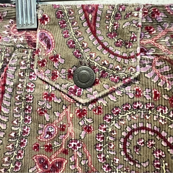 Loft Corduroy Paisley Print Skirt in Burgundy and Brown New size 8 - Picture 3 of 13